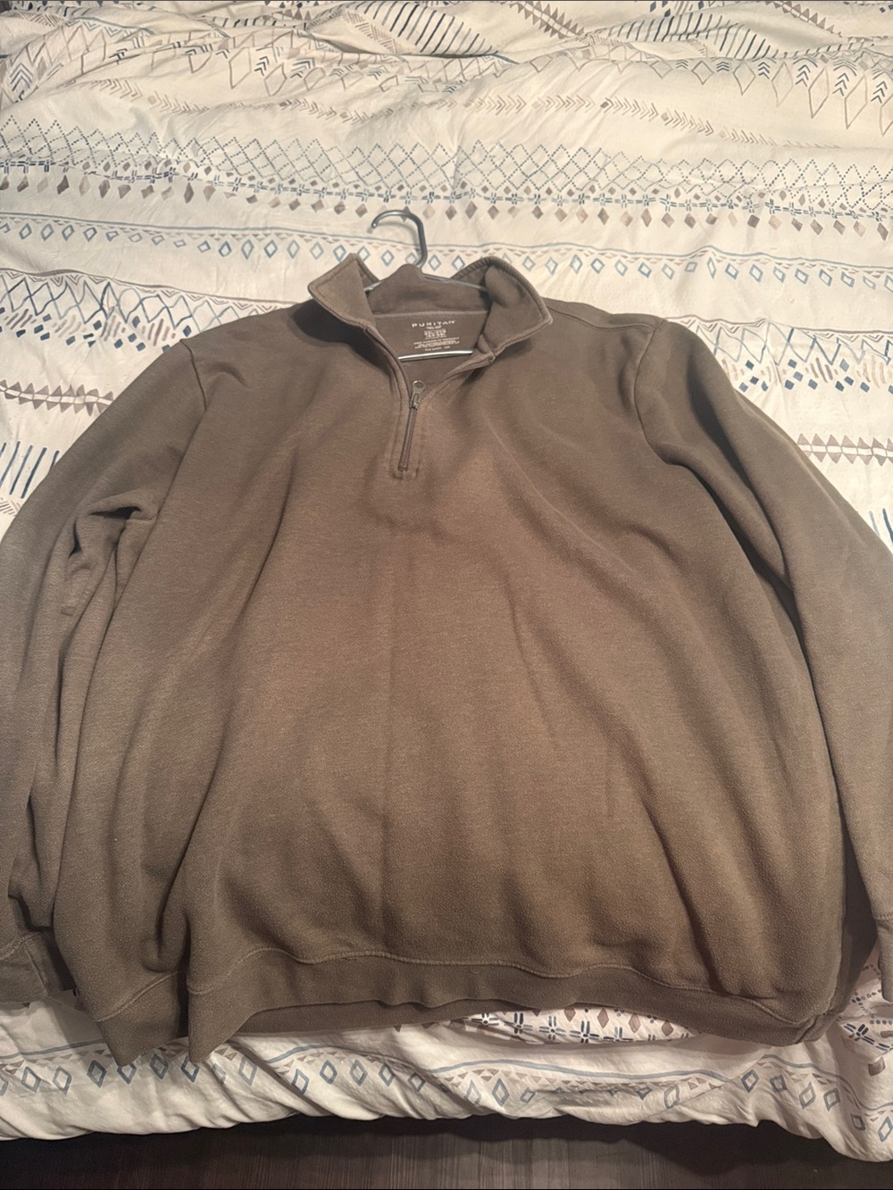 Puritan Men's Half-Zip Sweater - Taupe Brown